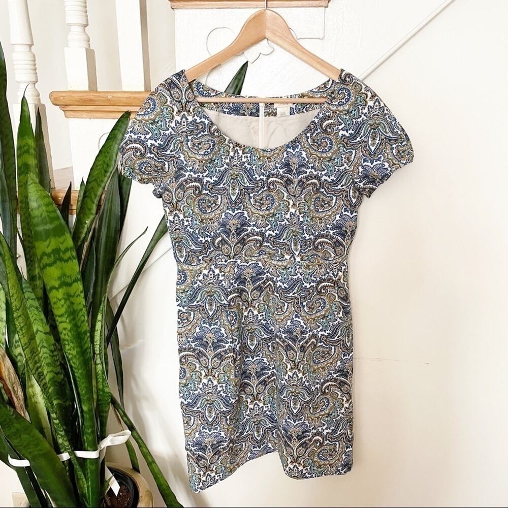 J. Crew Little Cotton Blend Printed Dress Size 8